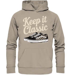 Keep It Classic – Retro - Design mit kultigen Sneakern - Organic Hoodie - Bright Lights Arts