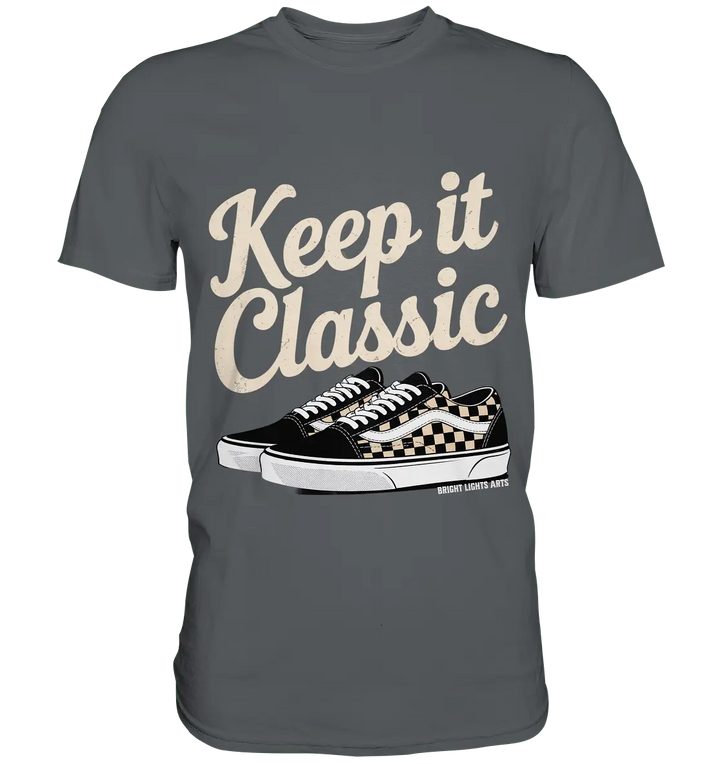 Keep It Classic – Retro - Design mit kultigen Sneakern - Premium Shirt - Bright Lights Arts