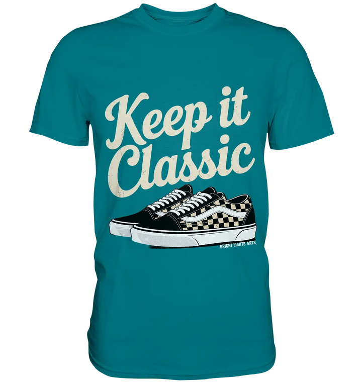 Keep It Classic – Retro - Design mit kultigen Sneakern - Premium Shirt - Bright Lights Arts