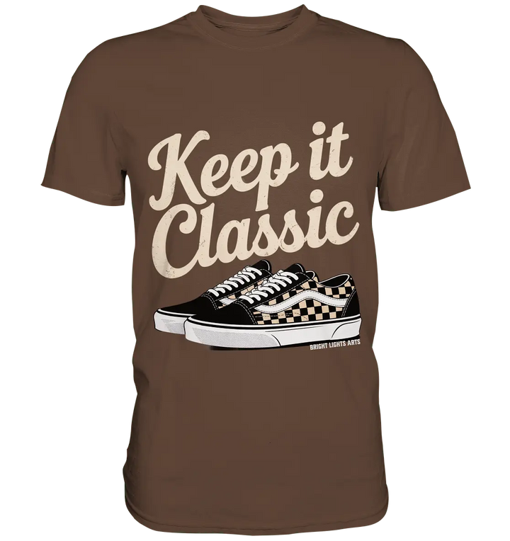 Keep It Classic – Retro - Design mit kultigen Sneakern - Premium Shirt - Bright Lights Arts