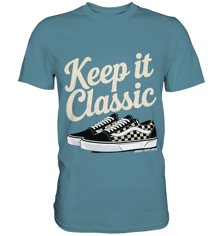 Keep It Classic – Retro - Design mit kultigen Sneakern - Premium Shirt - Bright Lights Arts
