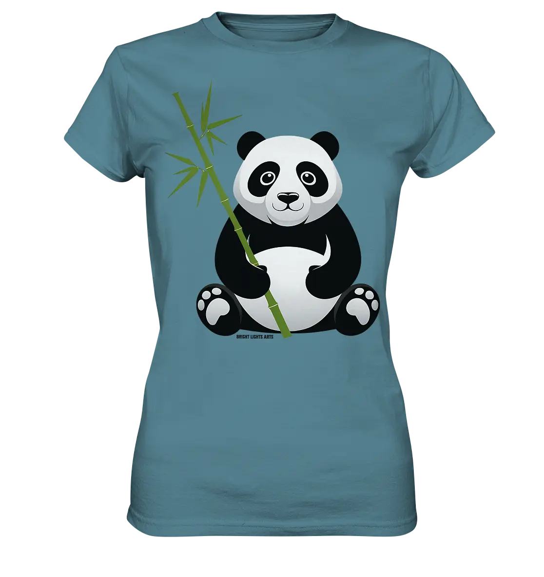 Knuddeliger Panda mit Bambus - Ladies Premium Shirt Bright Lights Arts