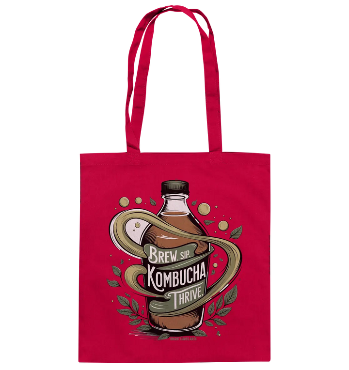 Kombucha Logo – Brew, Sip, Thrive - Baumwolltasche Bright Lights Arts