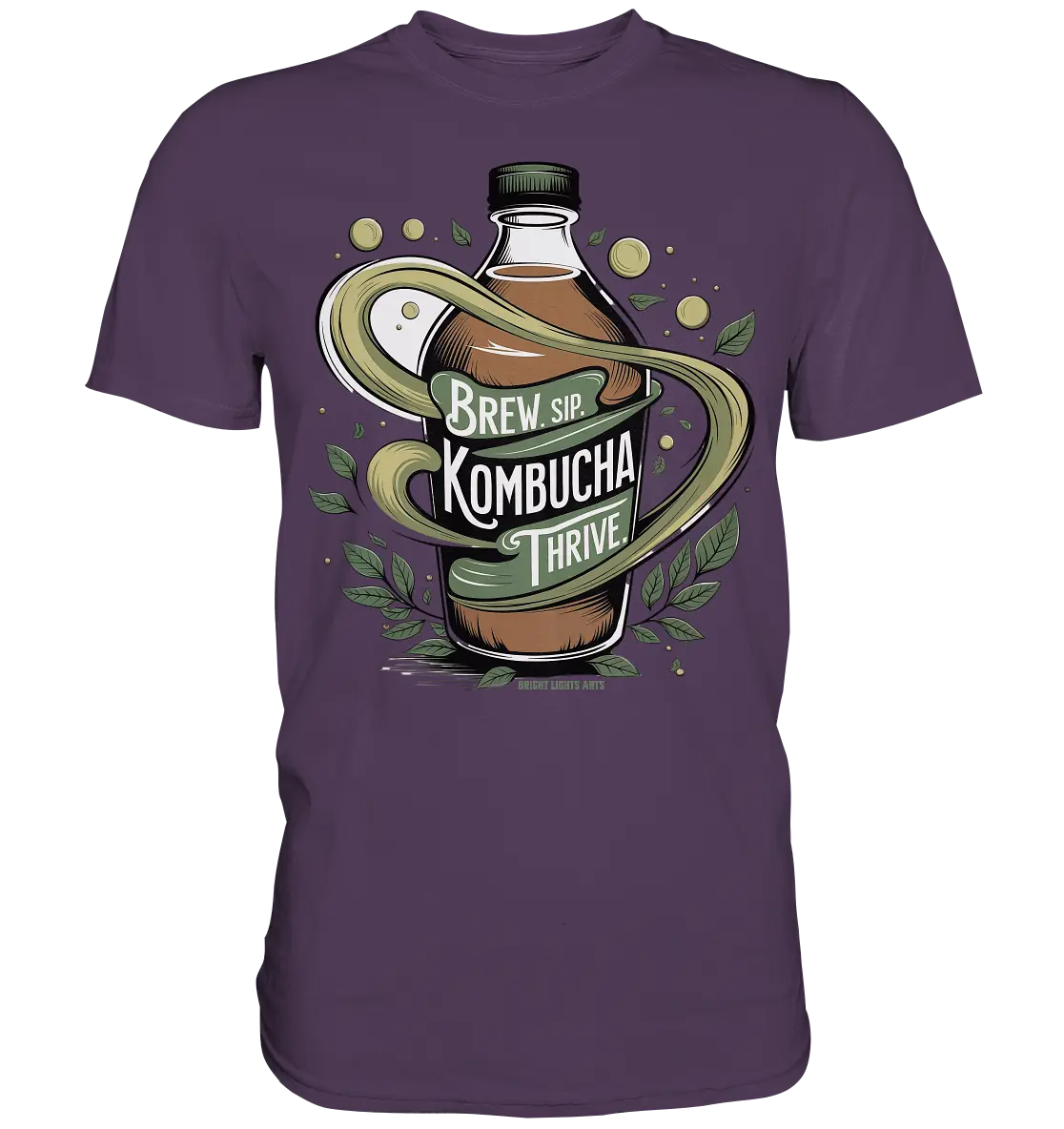 Kombucha Logo – Brew, Sip, Thrive - Premium Shirt Bright Lights Arts