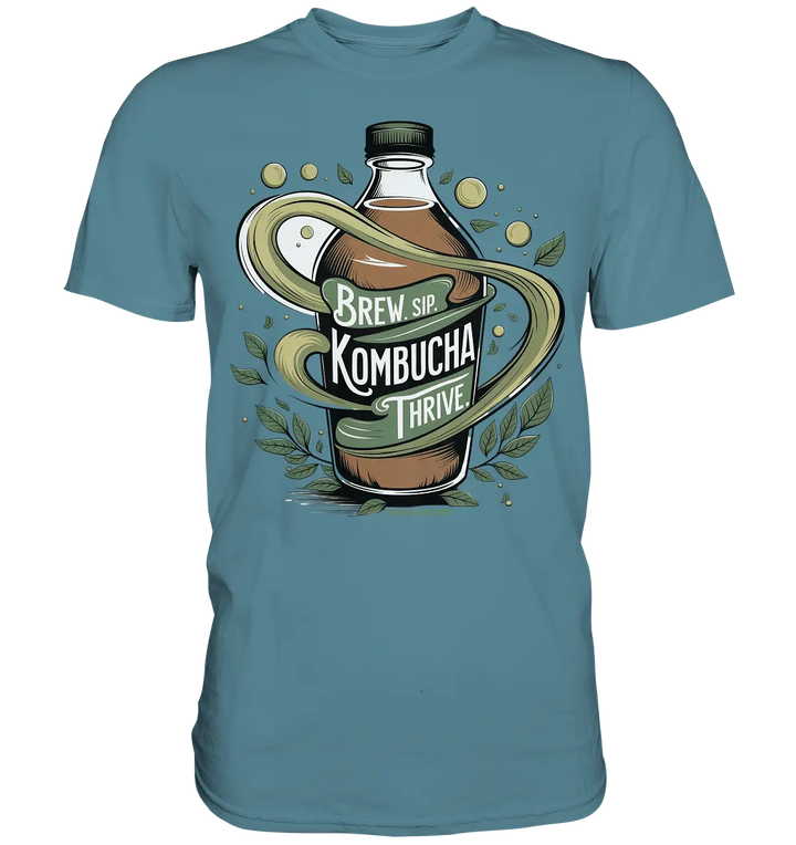 Kombucha Logo – Brew, Sip, Thrive - Premium Shirt Bright Lights Arts