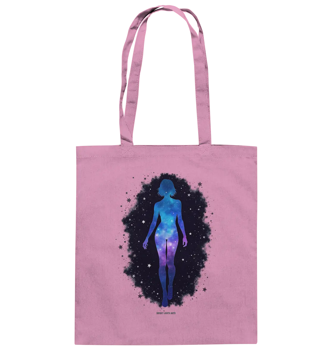 Kosmische Selbst-Reflexion – Universum trifft menschliche Silhouette - Baumwolltasche Bright Lights Arts