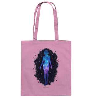 Kosmische Selbst-Reflexion – Universum trifft menschliche Silhouette - Baumwolltasche Bright Lights Arts