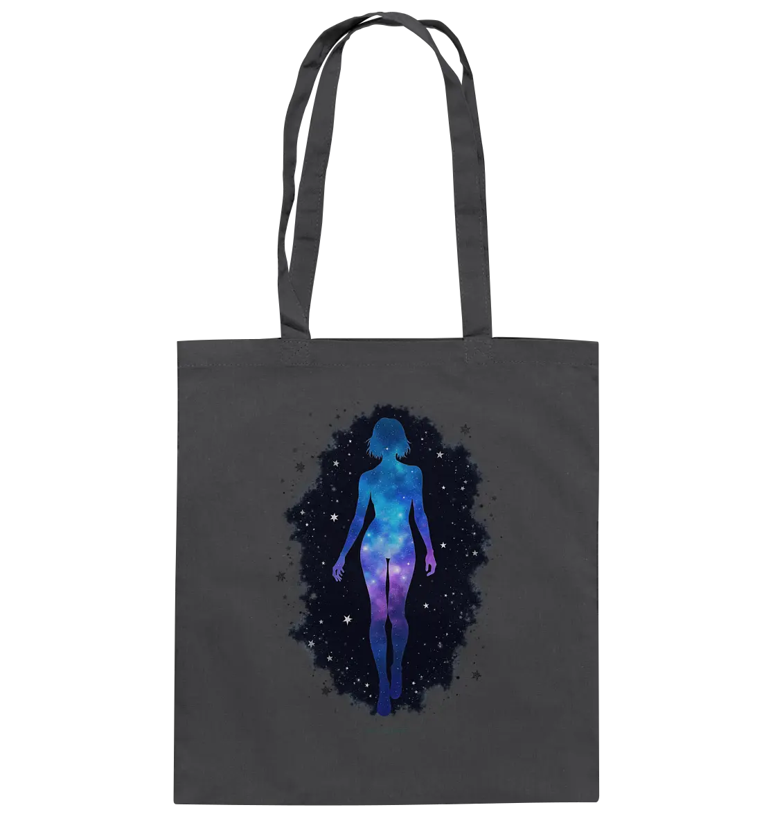 Kosmische Selbst-Reflexion – Universum trifft menschliche Silhouette - Baumwolltasche Bright Lights Arts
