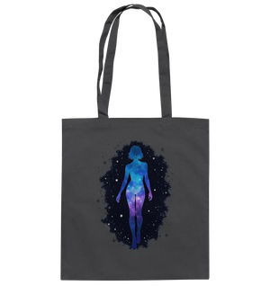 Kosmische Selbst-Reflexion – Universum trifft menschliche Silhouette - Baumwolltasche Bright Lights Arts