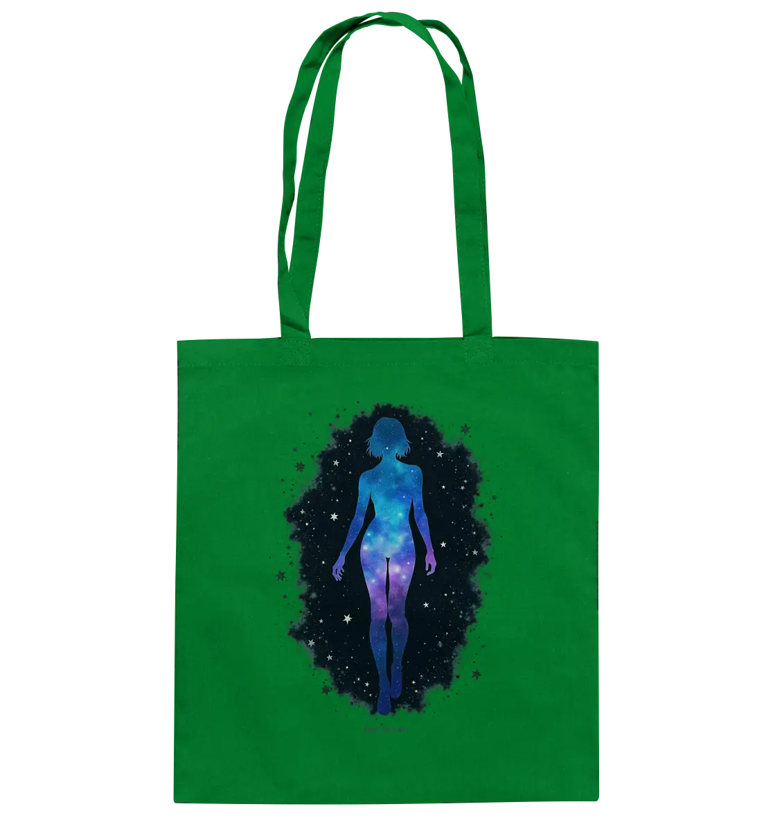 Kosmische Selbst-Reflexion – Universum trifft menschliche Silhouette - Baumwolltasche Bright Lights Arts