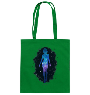 Kosmische Selbst-Reflexion – Universum trifft menschliche Silhouette - Baumwolltasche Bright Lights Arts