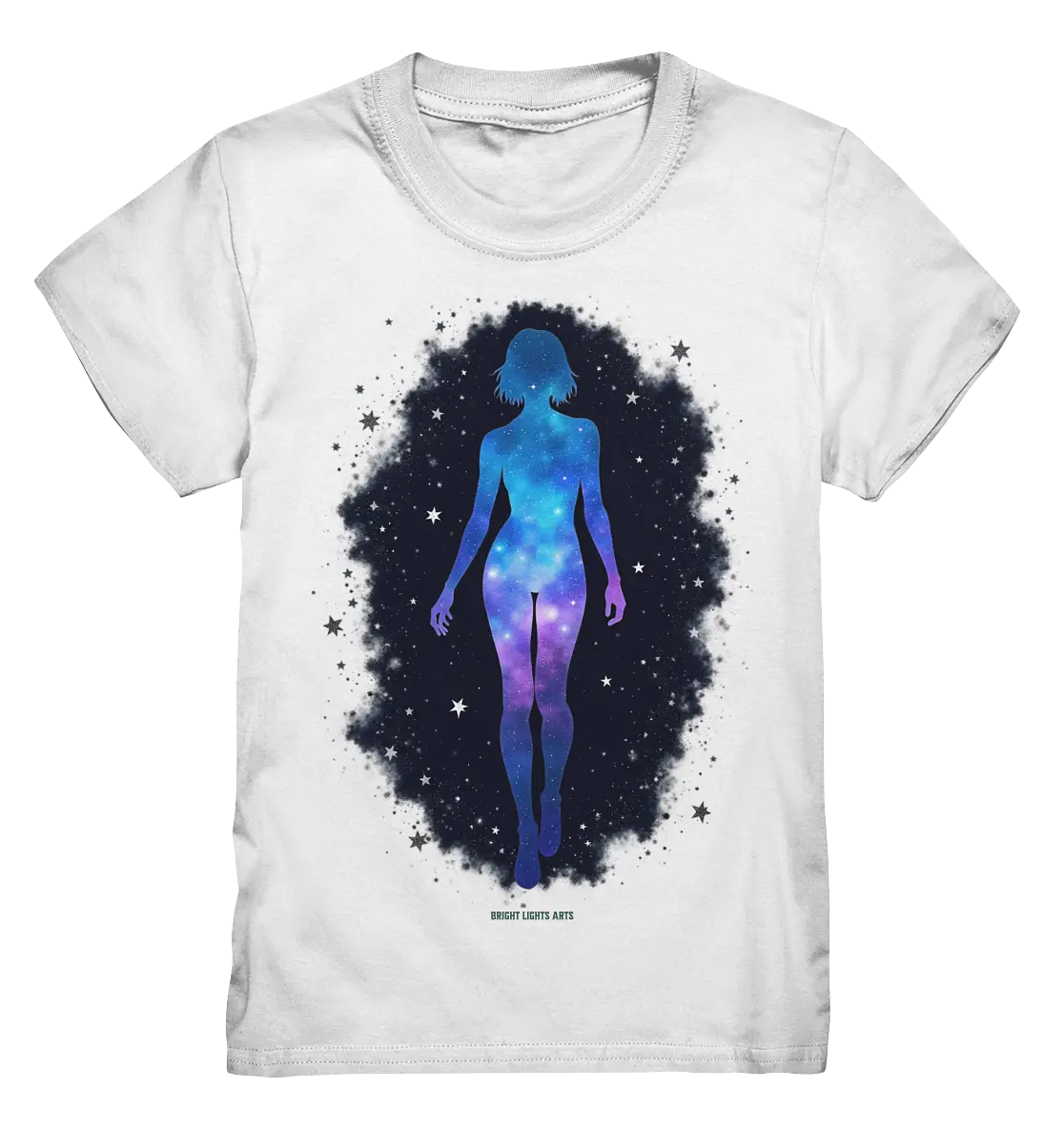 Kosmische Selbst-Reflexion – Universum trifft menschliche Silhouette - Kids Premium Shirt Bright Lights Arts