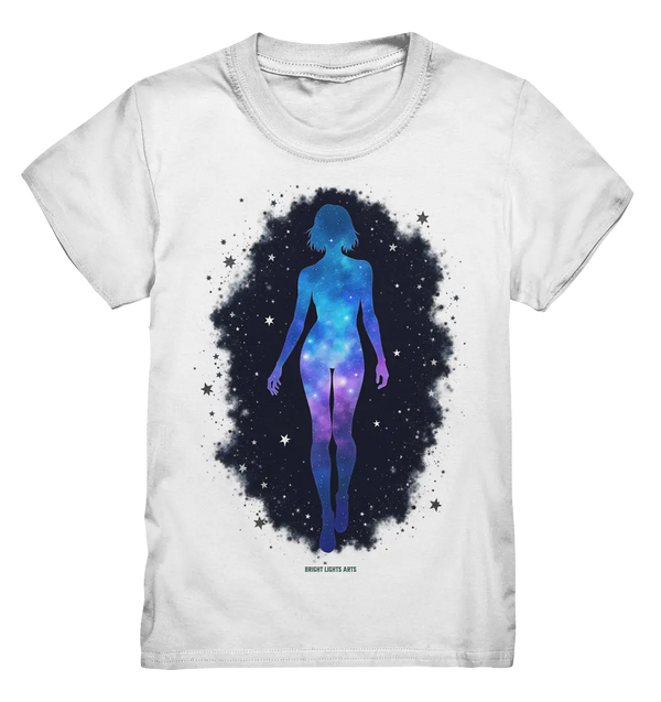 Kosmische Selbst-Reflexion – Universum trifft menschliche Silhouette - Kids Premium Shirt Bright Lights Arts