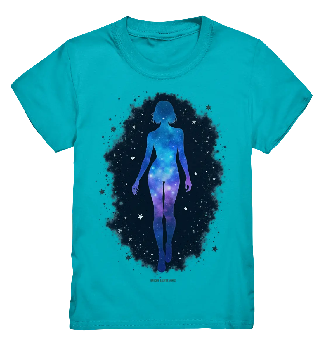 Kosmische Selbst-Reflexion – Universum trifft menschliche Silhouette - Kids Premium Shirt Bright Lights Arts