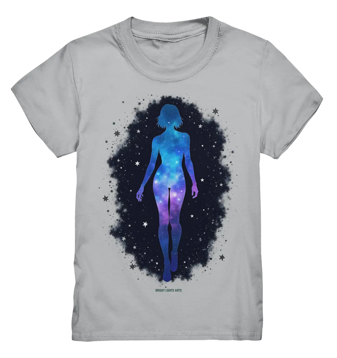 Kosmische Selbst-Reflexion – Universum trifft menschliche Silhouette - Kids Premium Shirt Bright Lights Arts