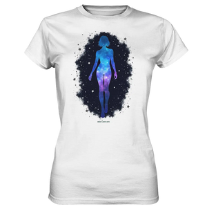Kosmische Selbst-Reflexion – Universum trifft menschliche Silhouette - Ladies Premium Shirt Bright Lights Arts