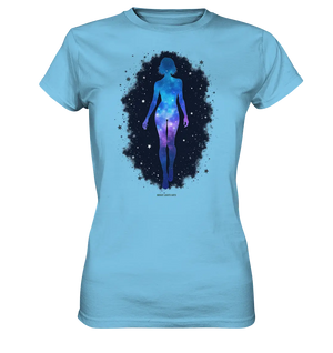 Kosmische Selbst-Reflexion – Universum trifft menschliche Silhouette - Ladies Premium Shirt Bright Lights Arts