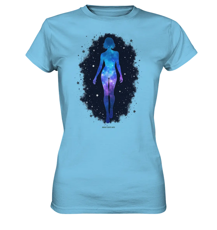 Kosmische Selbst-Reflexion – Universum trifft menschliche Silhouette - Ladies Premium Shirt Bright Lights Arts