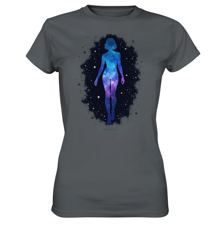 Kosmische Selbst-Reflexion – Universum trifft menschliche Silhouette - Ladies Premium Shirt Bright Lights Arts
