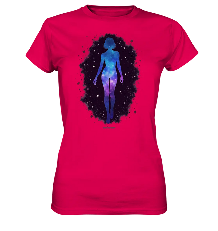 Kosmische Selbst-Reflexion – Universum trifft menschliche Silhouette - Ladies Premium Shirt Bright Lights Arts