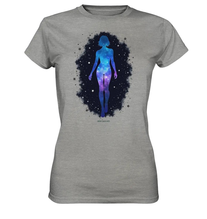 Kosmische Selbst-Reflexion – Universum trifft menschliche Silhouette - Ladies Premium Shirt Bright Lights Arts