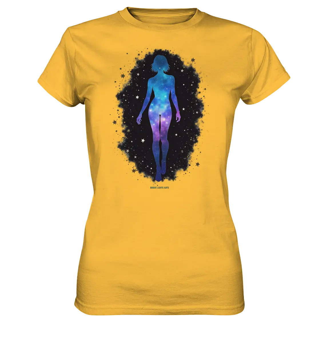 Kosmische Selbst-Reflexion – Universum trifft menschliche Silhouette - Ladies Premium Shirt Bright Lights Arts