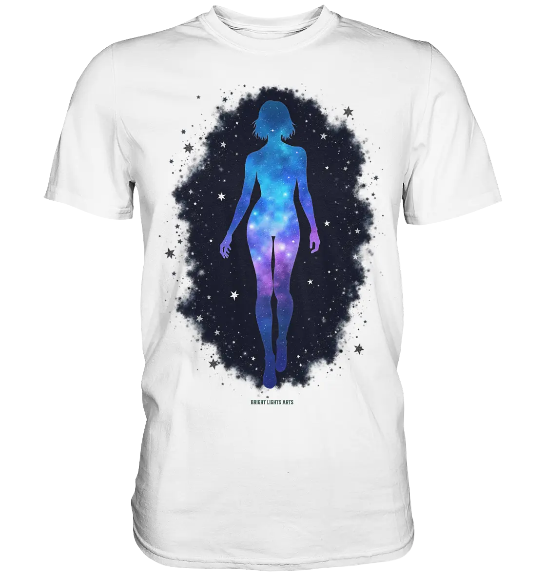Kosmische Selbst-Reflexion – Universum trifft menschliche Silhouette - Premium Shirt Bright Lights Arts