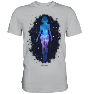 Kosmische Selbst-Reflexion – Universum trifft menschliche Silhouette - Premium Shirt Bright Lights Arts