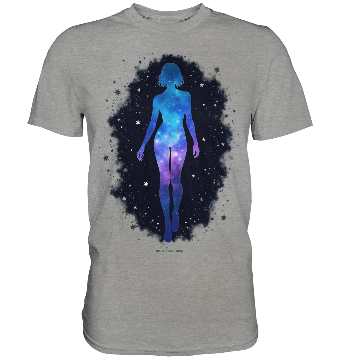 Kosmische Selbst-Reflexion – Universum trifft menschliche Silhouette - Premium Shirt Bright Lights Arts
