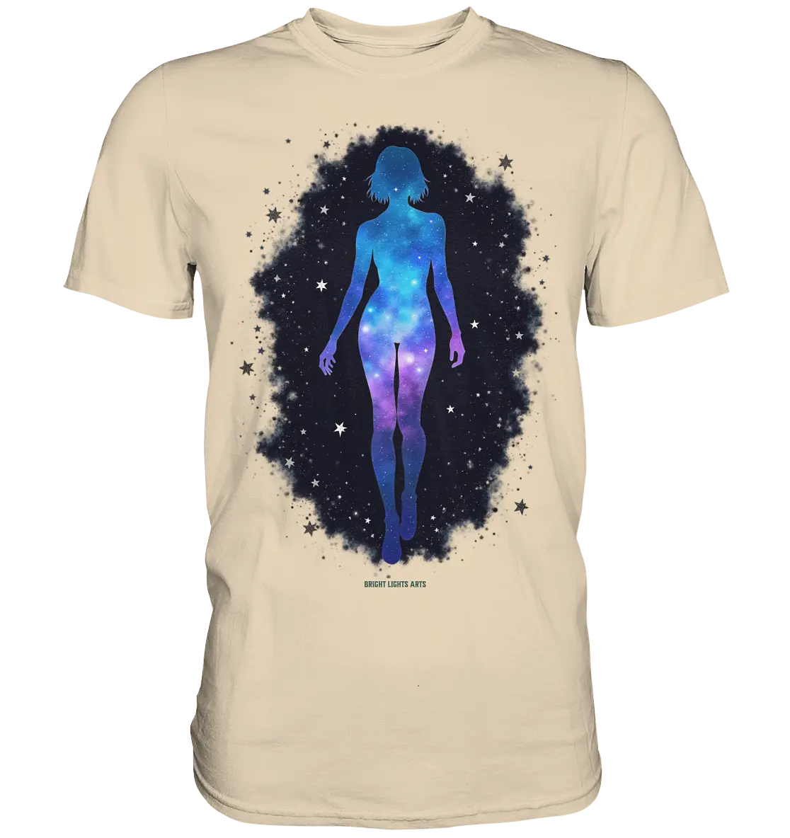 Kosmische Selbst-Reflexion – Universum trifft menschliche Silhouette - Premium Shirt Bright Lights Arts