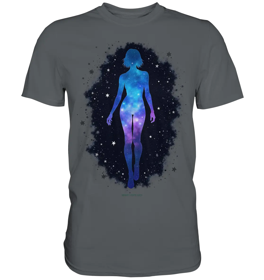Kosmische Selbst-Reflexion – Universum trifft menschliche Silhouette - Premium Shirt Bright Lights Arts
