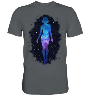 Kosmische Selbst-Reflexion – Universum trifft menschliche Silhouette - Premium Shirt Bright Lights Arts