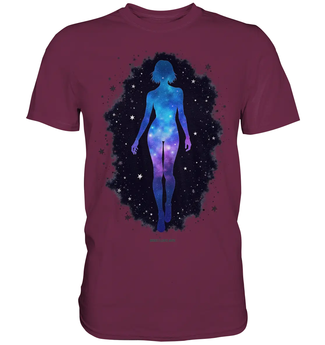 Kosmische Selbst-Reflexion – Universum trifft menschliche Silhouette - Premium Shirt Bright Lights Arts