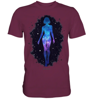 Kosmische Selbst-Reflexion – Universum trifft menschliche Silhouette - Premium Shirt Bright Lights Arts