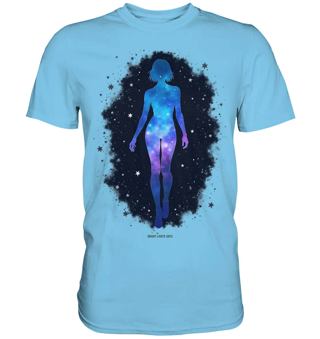 Kosmische Selbst-Reflexion – Universum trifft menschliche Silhouette - Premium Shirt Bright Lights Arts