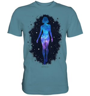 Kosmische Selbst-Reflexion – Universum trifft menschliche Silhouette - Premium Shirt Bright Lights Arts