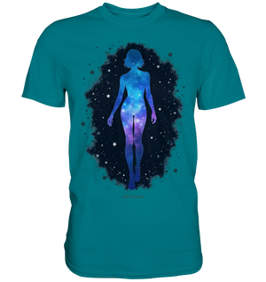 Kosmische Selbst-Reflexion – Universum trifft menschliche Silhouette - Premium Shirt Bright Lights Arts