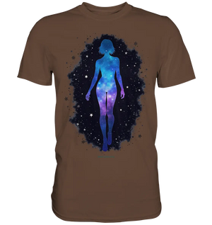 Kosmische Selbst-Reflexion – Universum trifft menschliche Silhouette - Premium Shirt Bright Lights Arts
