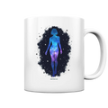 Kosmische Selbst-Reflexion – Universum trifft menschliche Silhouette - Tasse glossy Bright Lights Arts