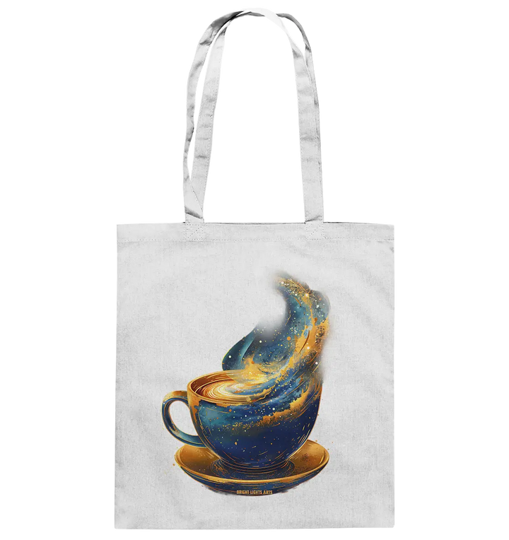 Kosmischer Kaffeegenuss – Fantasievolles und stilvolles Design - Baumwolltasche Bright Lights Arts