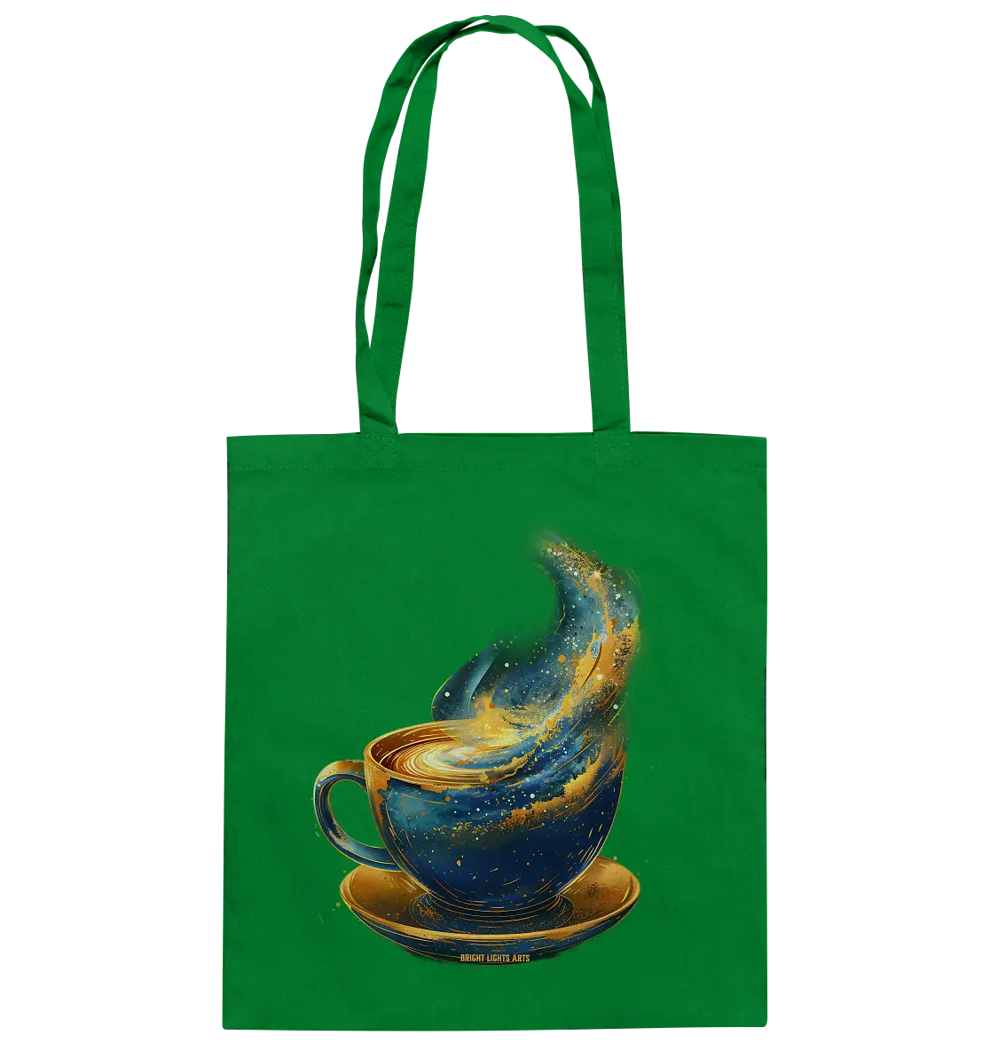 Kosmischer Kaffeegenuss – Fantasievolles und stilvolles Design - Baumwolltasche Bright Lights Arts