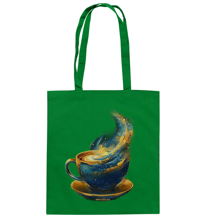 Kosmischer Kaffeegenuss – Fantasievolles und stilvolles Design - Baumwolltasche Bright Lights Arts