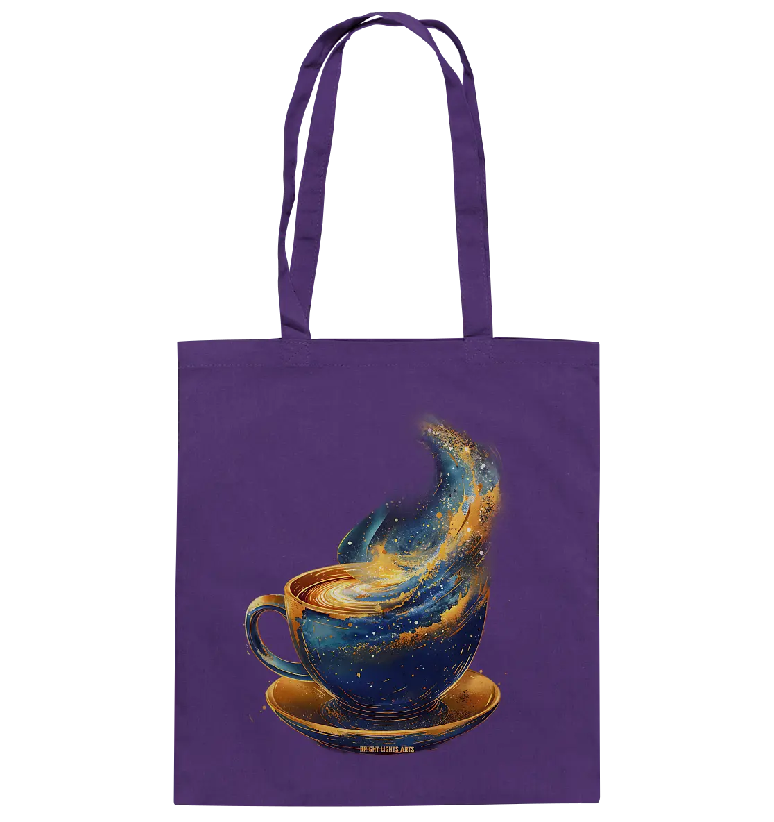 Kosmischer Kaffeegenuss – Fantasievolles und stilvolles Design - Baumwolltasche Bright Lights Arts