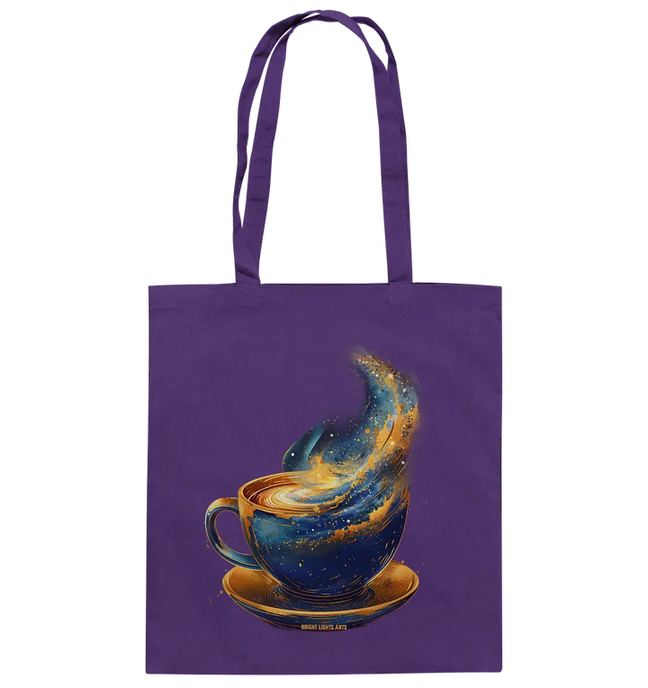 Kosmischer Kaffeegenuss – Fantasievolles und stilvolles Design - Baumwolltasche Bright Lights Arts