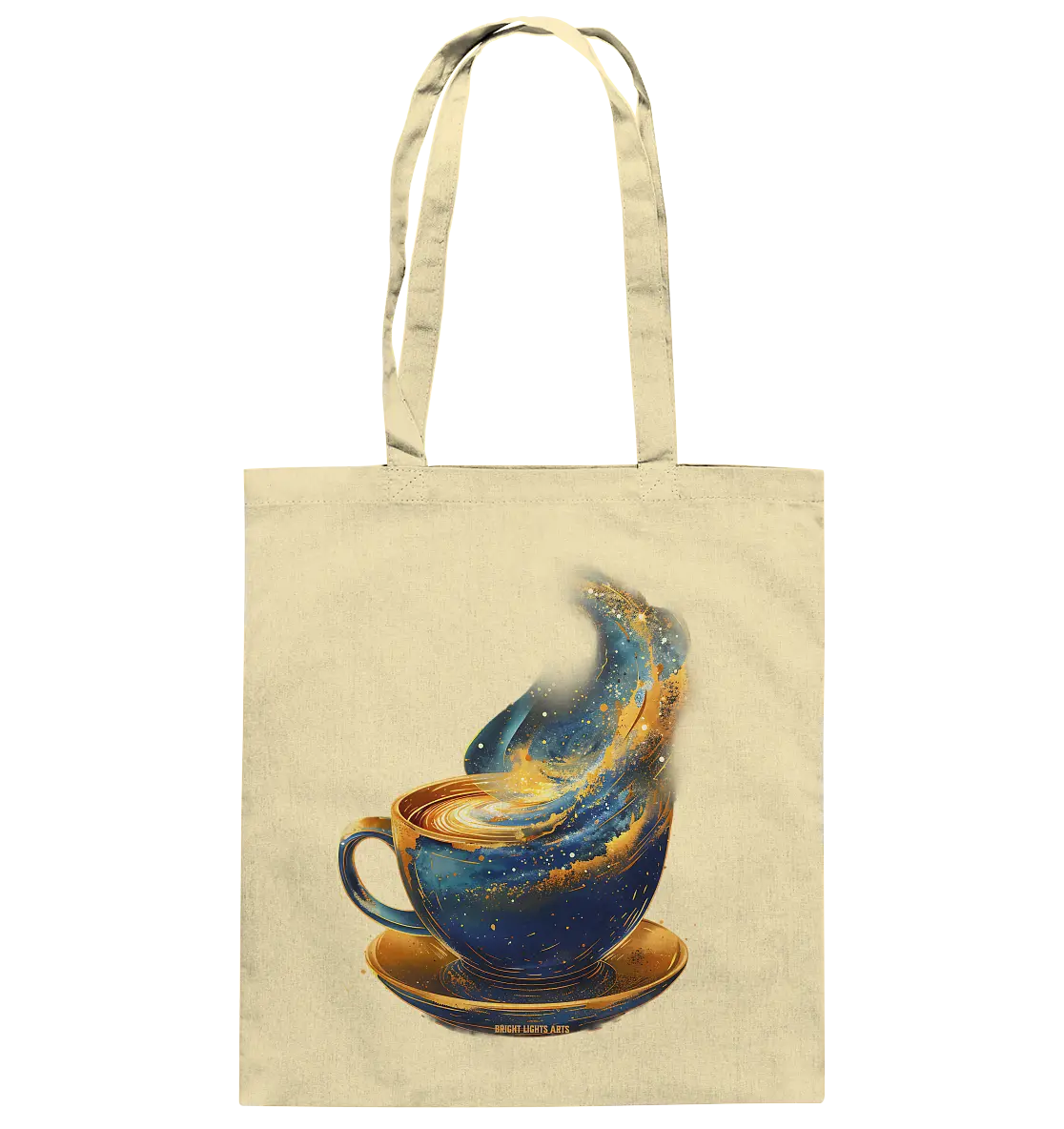 Kosmischer Kaffeegenuss – Fantasievolles und stilvolles Design - Baumwolltasche Bright Lights Arts