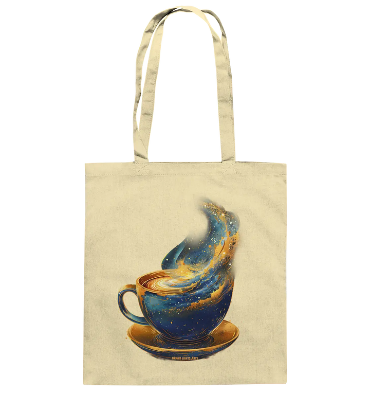 Kosmischer Kaffeegenuss – Fantasievolles und stilvolles Design - Baumwolltasche Bright Lights Arts