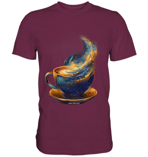 Kosmischer Kaffeegenuss – Fantasievolles und stilvolles Design - Premium Shirt Bright Lights Arts