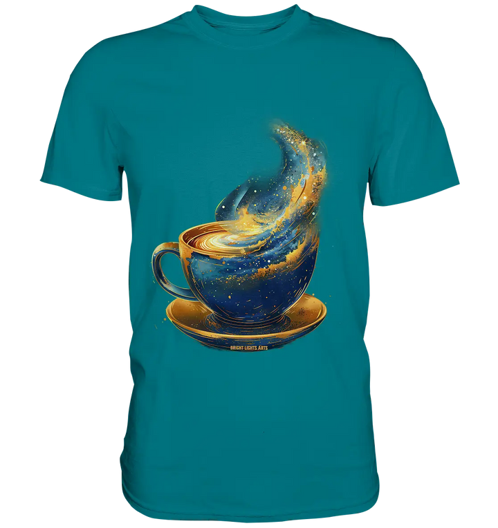 Kosmischer Kaffeegenuss – Fantasievolles und stilvolles Design - Premium Shirt Bright Lights Arts