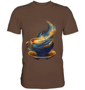 Kosmischer Kaffeegenuss – Fantasievolles und stilvolles Design - Premium Shirt Bright Lights Arts