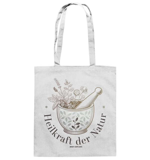 Kraft der Natur – Vintage Mörser & Stößel Design - Baumwolltasche Bright Lights Arts